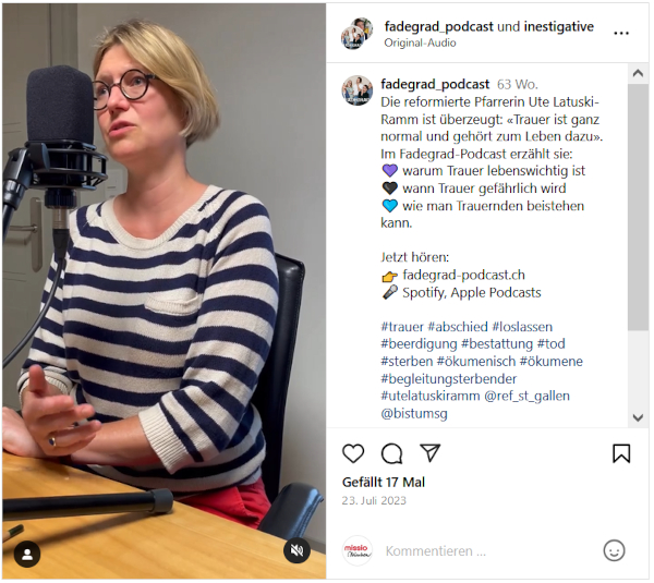 Link zum Reel auf dem Instagram-Kanal von Fadegrad