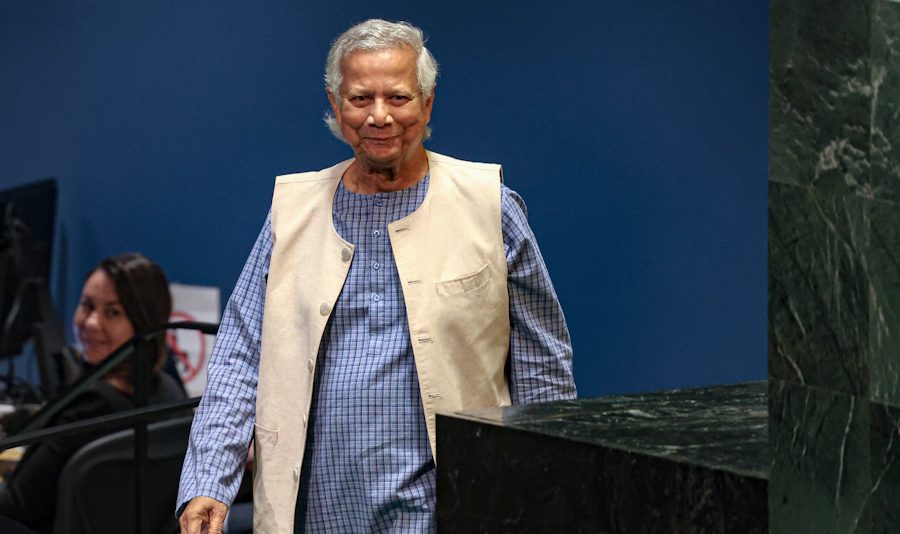 Mohammed Yunus, hier vor der UN-Vollversammlung im September 2024 in New York.