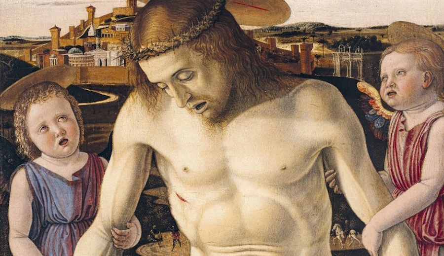 Pietà (Toter Christus von Engeln gestützt), Giovanni Bellini, Venedig, um 1460.
