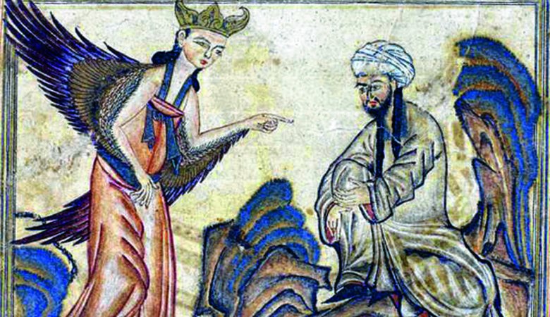 Der Engel Gabriel übermittelt dem Propheten Muhammad die Offenbarungen des Korans.