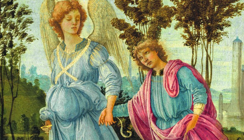 Tobias und der Engel (Buch Tobit), Filippino Lippi, zwischen 1475 und 1480.