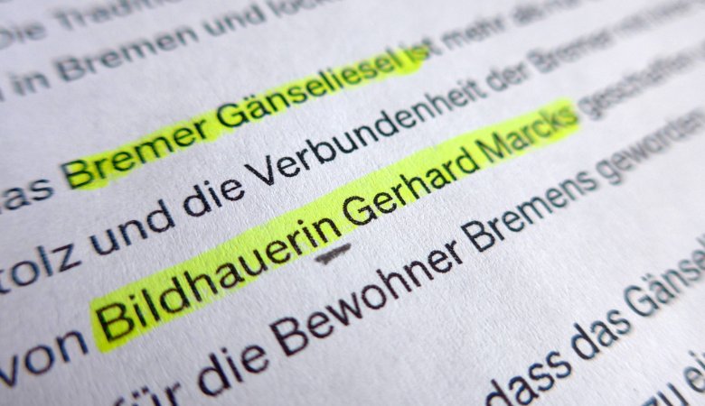 Bei einer Anfrage zu einem (nicht existenten) Bremer Gänseliesel erfand die KI-Version ChatGPT-3.5 im Frühjahr 2024 eine solche Statue, die angeblich von der Bildhauerin (sic) Gerhard Marcks stammen soll.