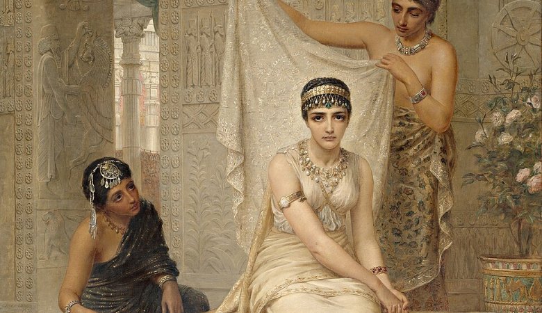 Königin Ester in Ahasuerus' Palast. Gemälde von Edwin Long (1878).
