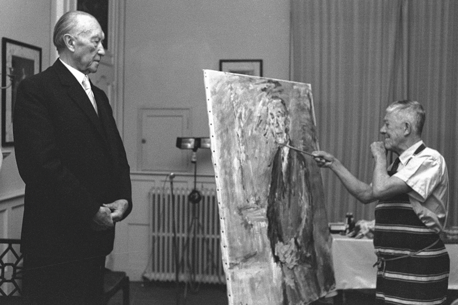 Im April 1966 porträtierte der österreichische Maler und Vertreter der Wiener Moderne, Oskar Kokoschka, den bereits 90-jährigen Adenauer.