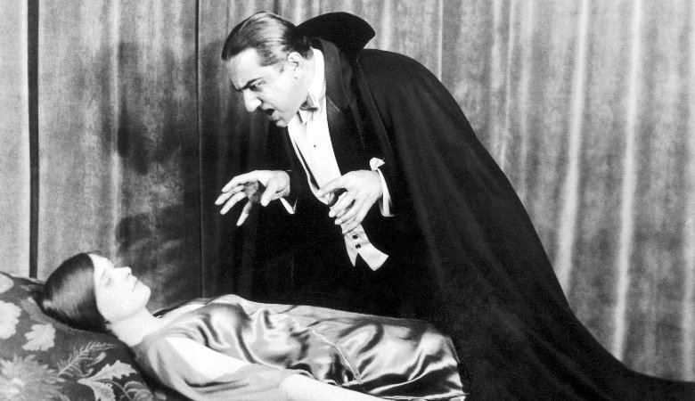 Szene aus einer Dracula-Inszenierung in New York im Jahr 1927.