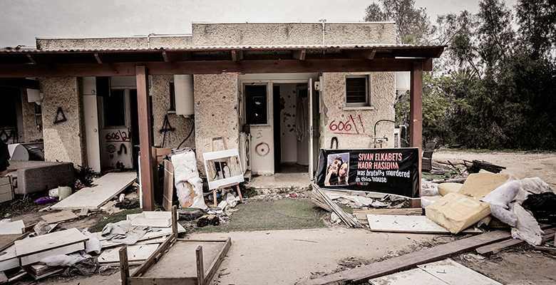 In diesem Haus im Kibbuz Kfar Aza wurden am 7. Oktober 2023 zwei junge Israelis ermordet.