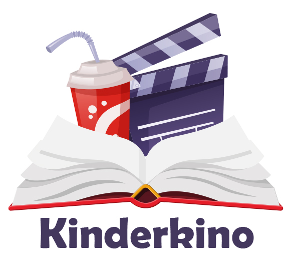 Illustration eines aufgeschlagenen Buches mit einem roten Getränkebecher mit Strohhalm und einer Filmklappe dahinter. Darunter steht der Schriftzug 