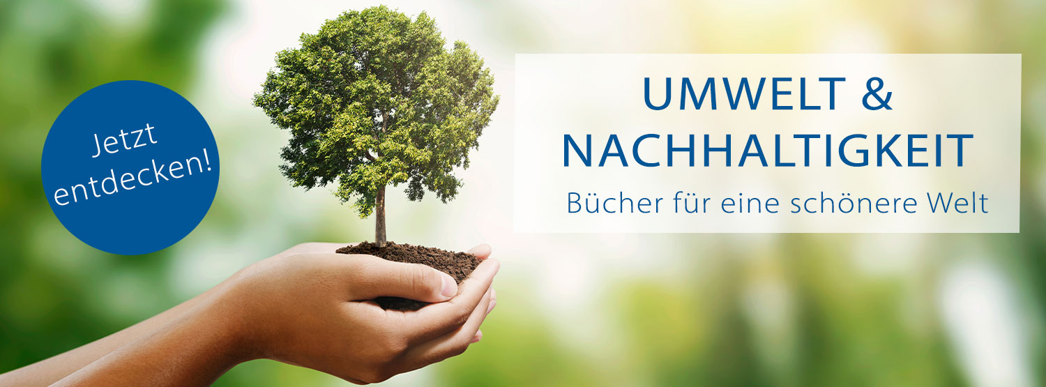 Hände halten einen kleinen Baum mit Erde, daneben der Text 