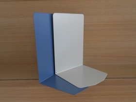 Buchstützen aus Metall, H 24 cm, taubenblau